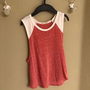 Pink and white muscle Tee